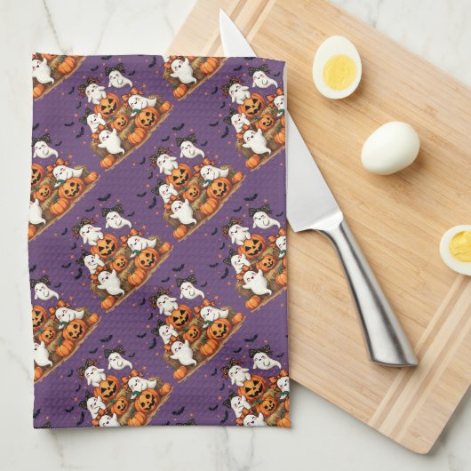 Schattigee Halloween-spoken in Coquette Bows & Pum Theedoek (Quarter Fold)