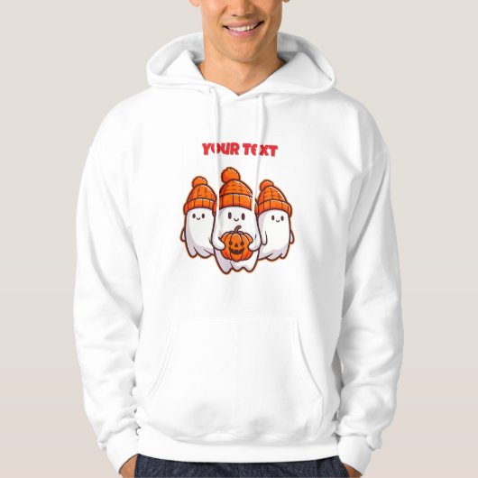 Schattigee Halloween-spoken met pompoen en Oranje  Hoodie (Voorkant)