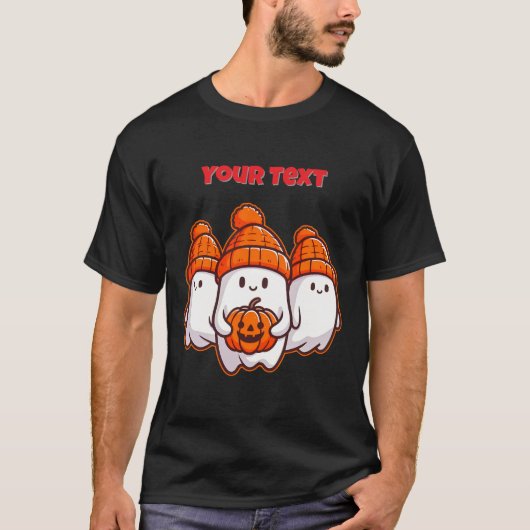 Schattigee Halloween-spoken met pompoen en Oranje T-shirt (Voorkant)