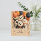 Schattigee Halloween-spoken met tekst Briefkaart (Staand voorkant)