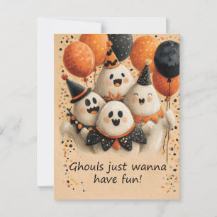 Schattigee Halloween-spoken met tekst Briefkaart