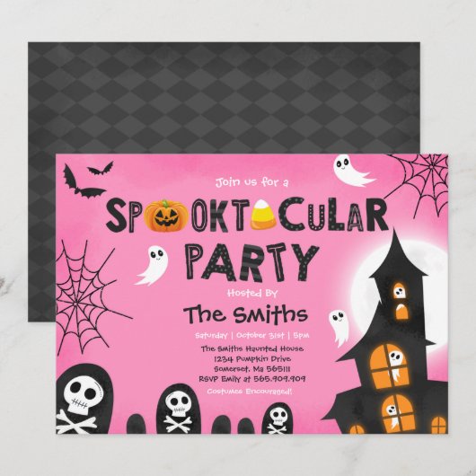 Schattigee Halloween spooktacular huis Kaart (Voorkant / Achterkant)