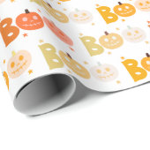 Schattigee Halloween Spooky Boo Creepy Pumpkin Cadeaupapier (Rol Hoek)