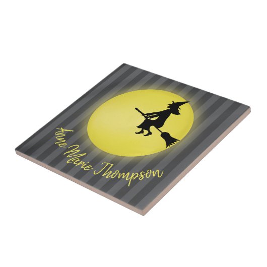 Schattigee Halloween Spooky Witch Custom Tegeltje (Zijkant)