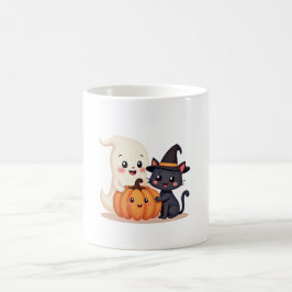 Schattigee Halloween Squad | Kawaii Ghost & Pumpki Koffiemok