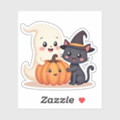 Schattigee Halloween Squad | Kawaii Ghost & Pumpki Sticker (Vel)