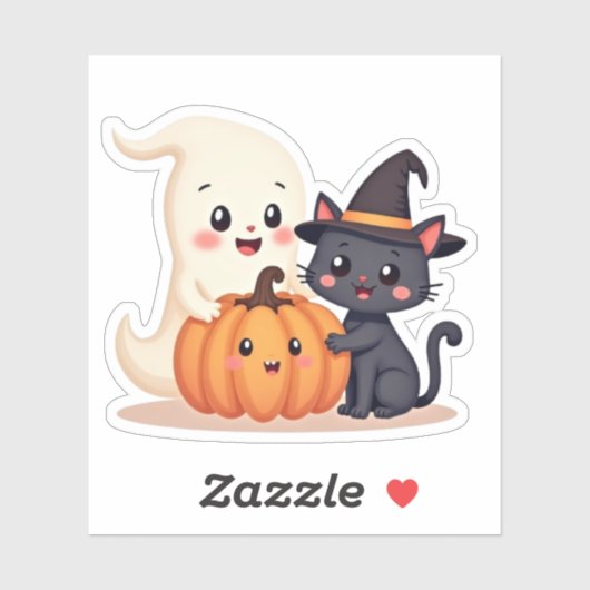 Schattigee Halloween Squad | Kawaii Ghost & Pumpki Sticker (Vel)