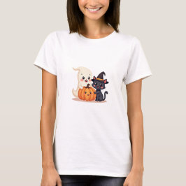 Schattigee Halloween Squad | Kawaii Ghost & Pumpki T-shirt