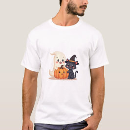 Schattigee Halloween Squad | Kawaii Ghost & Pumpki T-shirt