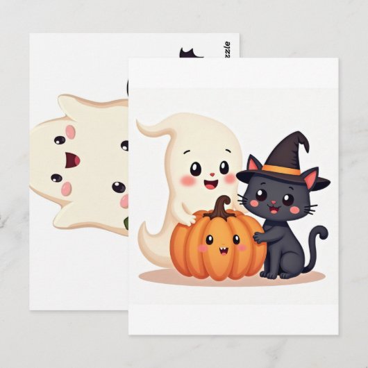 Schattigee Halloween Squad | Tote bag Briefkaart (Voorkant / Achterkant)