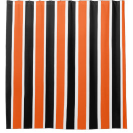 Schattigee Halloween strepen in Sinaasappel en zwa Douchegordijn