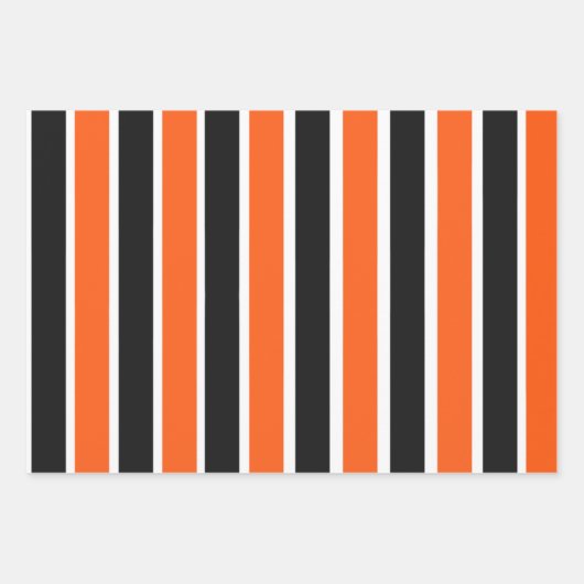 Schattigee Halloween strepen in Sinaasappel en zwa Inpakpapier Vel (Voorkant 3)