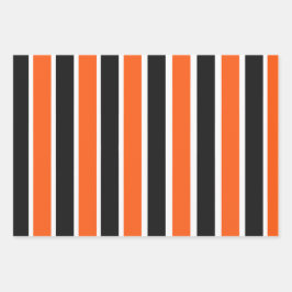 Schattigee Halloween strepen in Sinaasappel en zwa Inpakpapier Vel