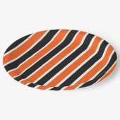 Schattigee Halloween strepen in Sinaasappel en zwa Papieren Bordje (Gekanteld)