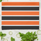 Schattigee Halloween strepen in Sinaasappel en zwa Theedoek (Gevouwen)