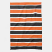 Schattigee Halloween strepen in Sinaasappel en zwa Theedoek (Verticaal)