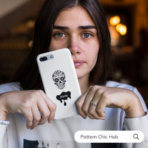 Schattigee Halloween Sugar Skull Flowers Case-Mate iPhone Case