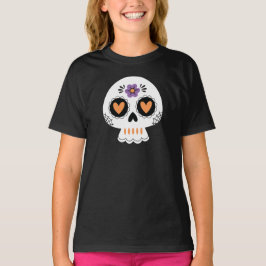Schattigee Halloween Sugar Skull Girls T-shirt