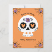 Schattigee Halloween Sugar Skull Kaart (Voorkant)
