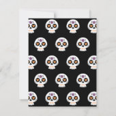 Schattigee Halloween Sugar Skull Kaart (Achterkant)