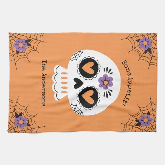 Schattigee Halloween Sugar Skull Theedoek (Horizontaal)