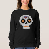 Schattigee Halloween Sugar Skull Trui (Voorkant)