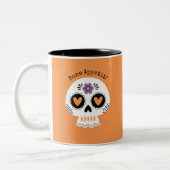 Schattigee Halloween Sugar Skull Tweekleurige Koffiemok (Links)