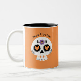 Schattigee Halloween Sugar Skull Tweekleurige Koffiemok