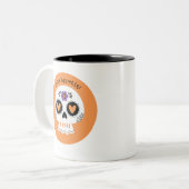 Schattigee Halloween Sugar Skull Tweekleurige Koffiemok (Voorkant links)