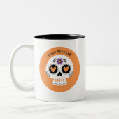 Schattigee Halloween Sugar Skull Tweekleurige Koffiemok (Links)