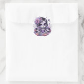 Schattigee Halloween Sugar Skull Witch Ronde Sticker (Tas)