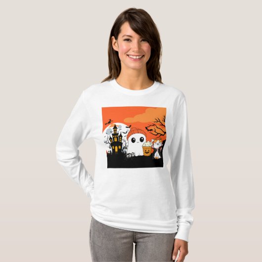 Schattigee Halloween! 👻 T-shirt (Voorkant volledig)