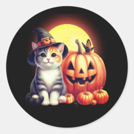 Schattigee Halloween Tabby Cat Stickers