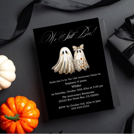 Schattigee Halloween thema bruiloft Jubileum Diner Kaart