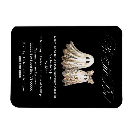 Schattigee Halloween thema bruiloft Jubileum Diner Magneet (Horizontaal)