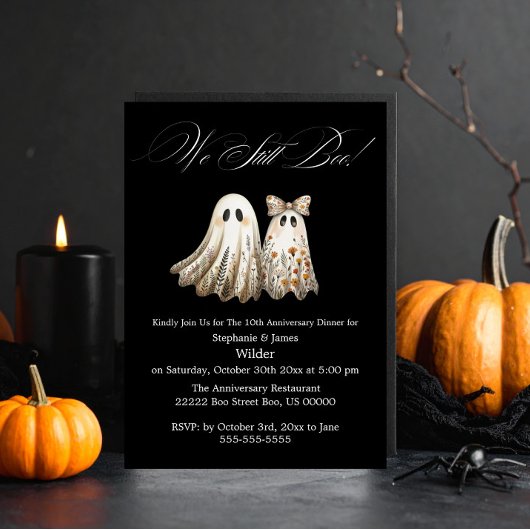 Schattigee Halloween thema bruiloft Jubileum Diner Magneet