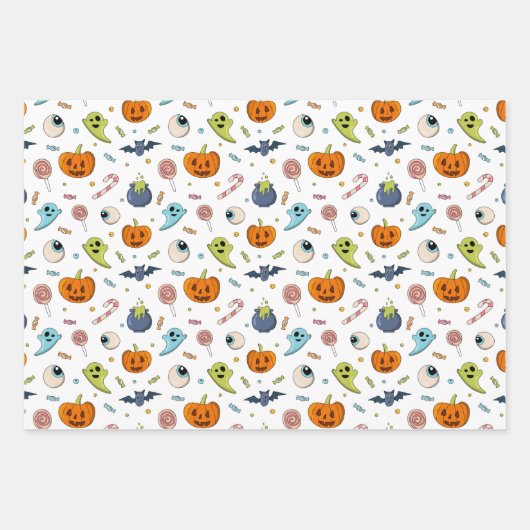 Schattigee Halloween Theme Wrapping Paper Sheets (Voorkant 3)