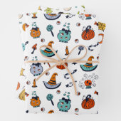 Schattigee Halloween Theme Wrapping Paper Sheets (In situ)