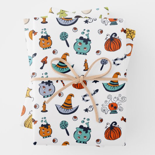 Schattigee Halloween Theme Wrapping Paper Sheets (In situ)