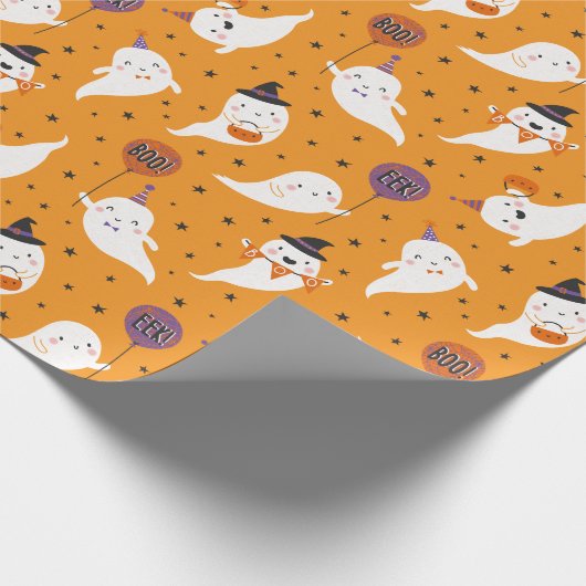 Schattigee Halloween Trick or treat Geesten Cadeaupapier (Hoek)