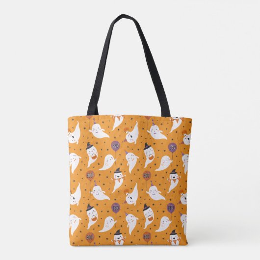 Schattigee Halloween Trick or treat Geesten Tote Bag (Achterkant)