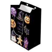 Schattigee Halloween Trick or treat Gift Bag Medium Cadeauzakje (Voorkant Gekanteld)
