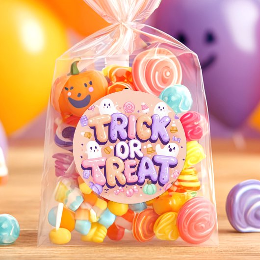 Schattigee Halloween "Trick or treat" Ronde Sticker