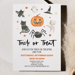 Schattigee Halloween Trick or treat Uitnodiging