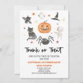 Schattigee Halloween Trunk of Treat Party Invitati Kaart (Voorkant)