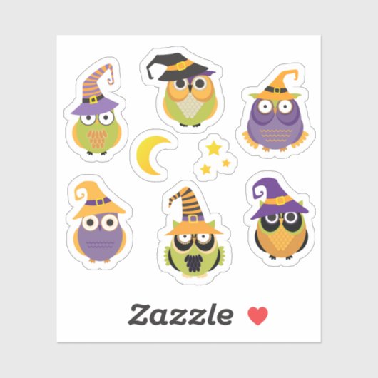 Schattigee Halloween Uil Witches Sticker (Vel)