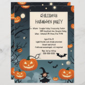 Schattigee Halloween-uitnodiging voor een kinderfe Briefhoofd (Voorkant / Achterkant)