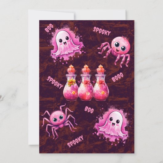 Schattigee Halloween uitnodiging voor kinderen (Achterkant)