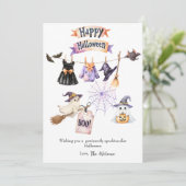 Schattigee Halloween vakantie Kaart met pompoenen (Staand voorkant)