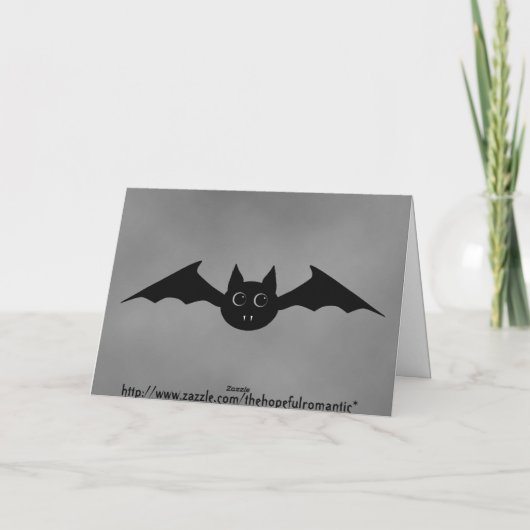 Schattigee Halloween vampier vleermuis met grote o Kaart (Achterkant)